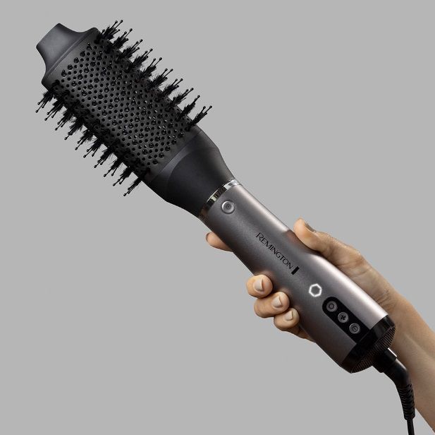 Фен-щітка Remington ProLuxe You Adaptive, 1000Вт, 3 режими, іонізація, хол. обдув, кераміка, сірий