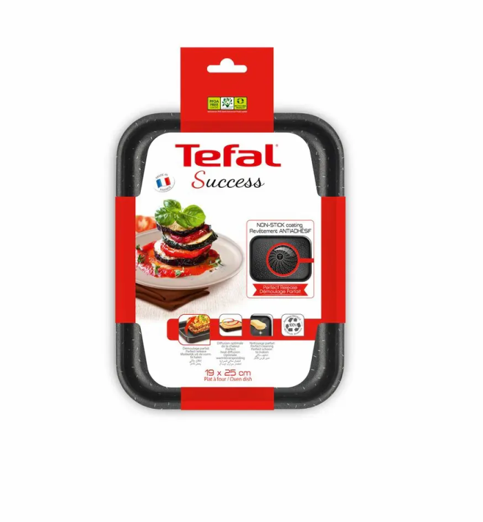 Противень Tefal Success, прямоугольная, 19х25см, алюминий, черный