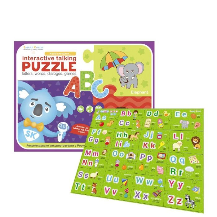Аудио Доска-Пазл Smart Koala двуязычная English ABC и книга с интерактивной способностью