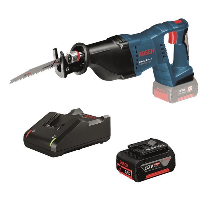 Пила сабельная аккумуляторная Bosch GKS 18 V-LI, 18В 1х4Ач, пропил 250мм, ход 24мм