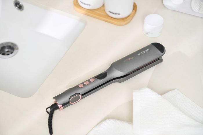 Плойка для завивки волосся Ardesto Pink Touch, 55Вт, 100-200C, кераміка, сірий+рожевий