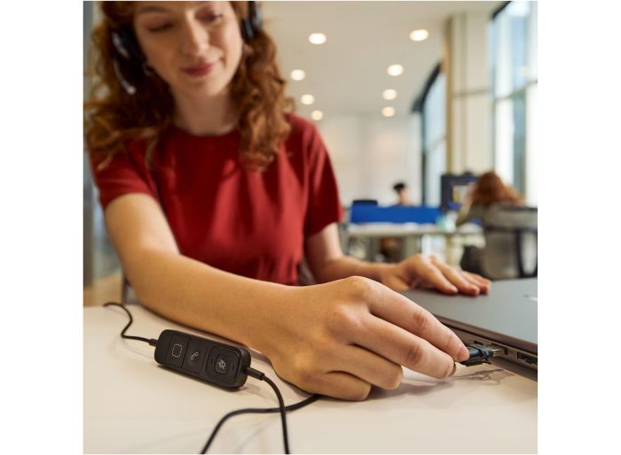 Гарнітура комп'ютерна стерео On-ear HP Poly Mission 625, USB-A, USB-C, 2 x Uni-mic, AI noise reduction, Teams, Zoom, Google Meet, чорний