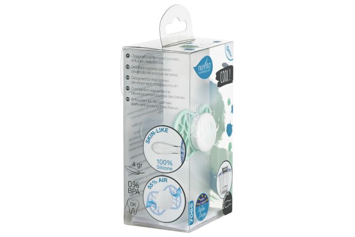 Пустышка Nuvita 7065 Air55 Cool симметрическая 0m+ "I LOVE MUM" мятная