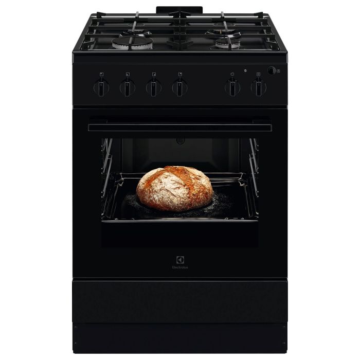 Плита Electrolux газовая, 59л, 60x60см, чугун, черный