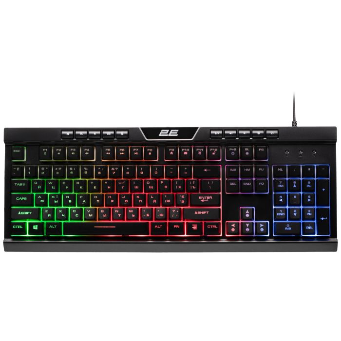 Клавиатура мембранная 2E GAMING KG300 114key, USB-A, EN/UA, LED, чёрный