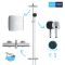 Душова система Grohe QuickFix Vitalio Comfort 250 зі змішувачем-термостатом для ванни, довж. виливу - 169мм, верхній душ, лійка, кріпл. - на стійці, хром