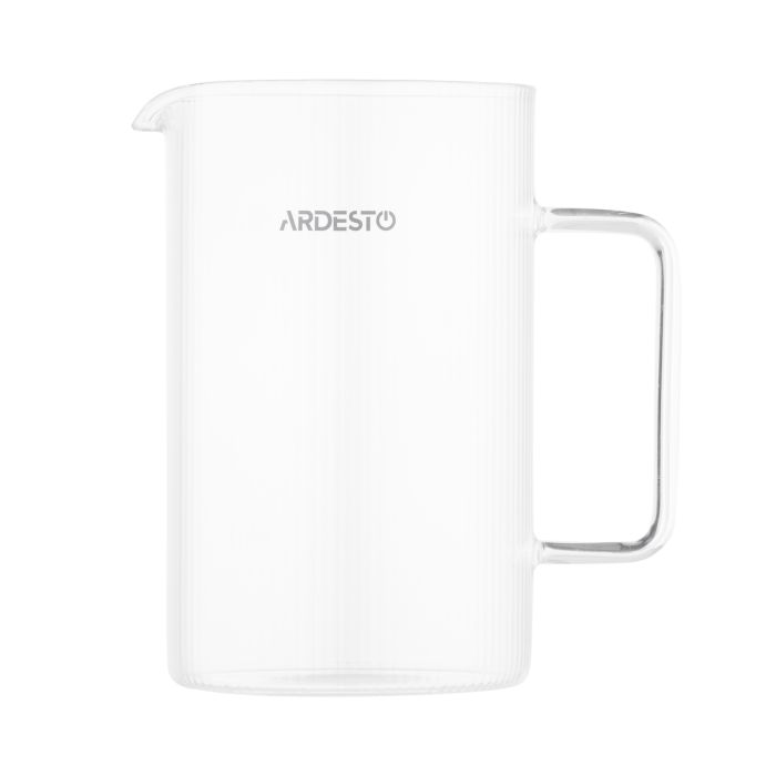 Френч-прес Ardesto Midori, 800мл, боросилікатне скло, бамбук, прозорий