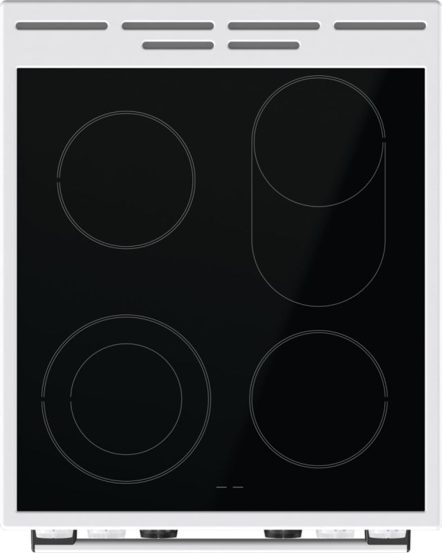 Плита Gorenje електрична склокерамічна, 70л, 50x60см, дисплей, приготування з паром, програматор, білий