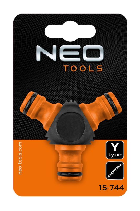 Коннектор-тройник для шланга Neo Tools 1/2"-3/4", двухкомпонентный