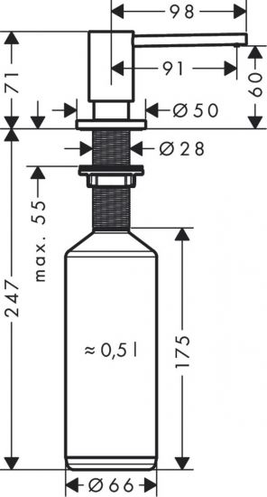 Набір для кухні Hansgrohe , гранітна мийка S520-F480 + зміш. Focus M41, дозатор A41, чорний графіт-чорний матовий
