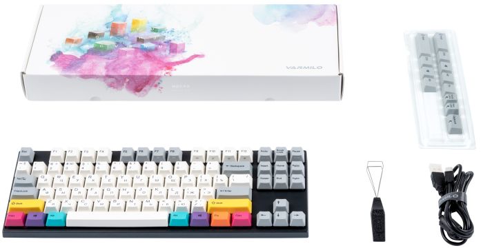 Клавіатура механічна Varmilo APT87 CMYK, C-TK Red, WL/USB-A, ENG/UKR, White Led