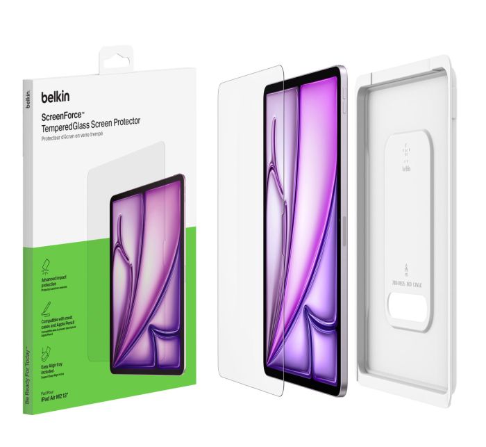 Защитное стекло Belkin для iPad Air 13 (2024 М2/2025 M3) TemperedGlass (1 Pack)