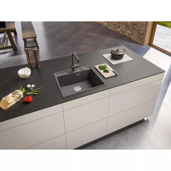 Комплект - мойка MRG 610-52 TL, фрагранит, серый камень, 114.0668.868 и измельчитель пищевых отходов SLIM 50, 134.0715.098, вкл. Сифон
