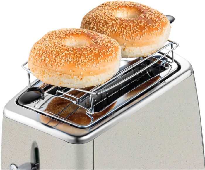 Тостер  Russell Hobbs Luna Stone 2 Slice, 1550Вт, нержавіюча сталь+ пластик, підігрів, розморожування, бежевий