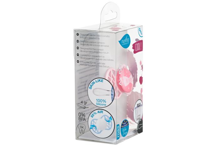 Пустышка Nuvita 7065 Air55 Cool симметрическая 0m+ "BE HAPPY" цвет "розовый кварц"