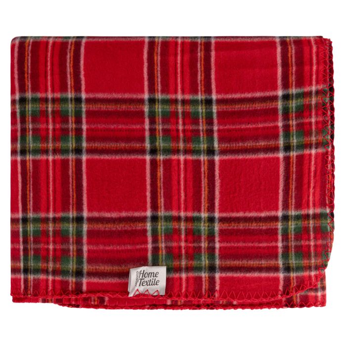 Плед Ardesto Christmas Fleece 130x160см, 100% полиэстер, клетка, красный