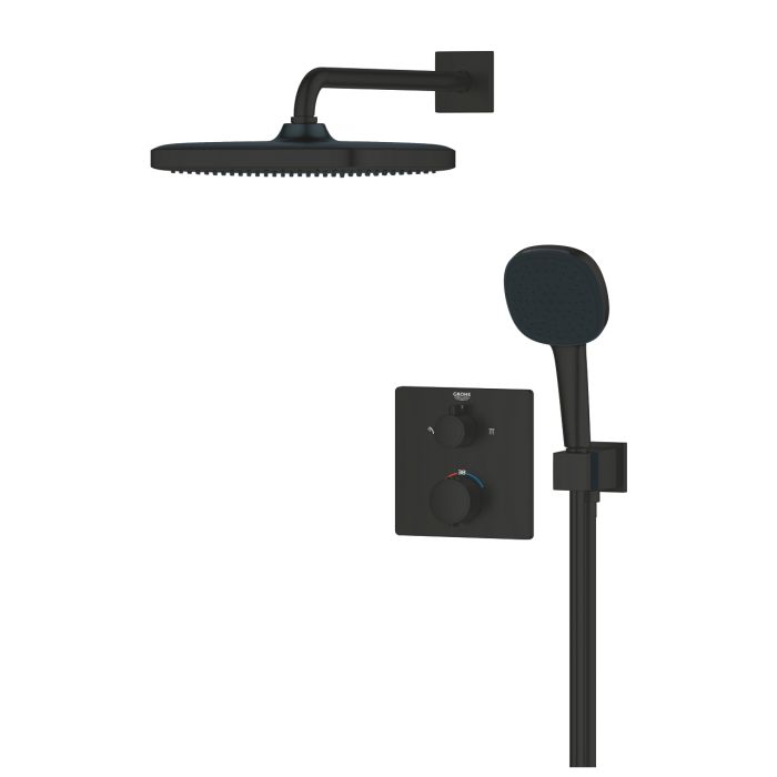 Душевая система Grohe QuickFix Precision скрытого монтажа из Vitalio Comfort 250, матовый черный