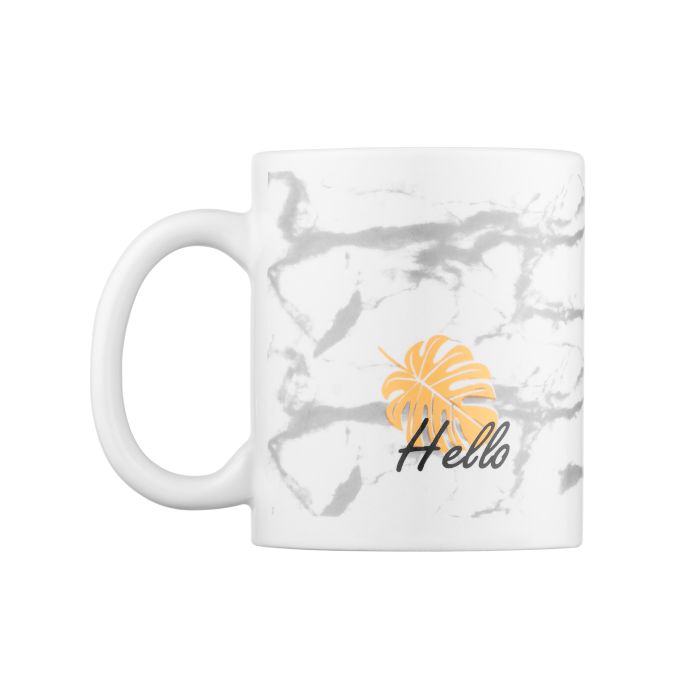 Чашка Ardesto Hello, 330мл, керамика, бело-серый