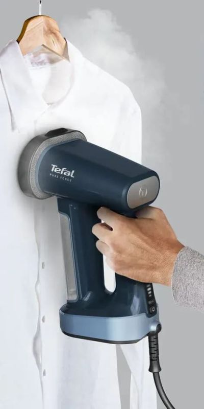 Відпарювач Tefal компактний Pure Force 3в1, 1800Вт, 180мл, постійна пара - 35гр, керам. підошва, синій