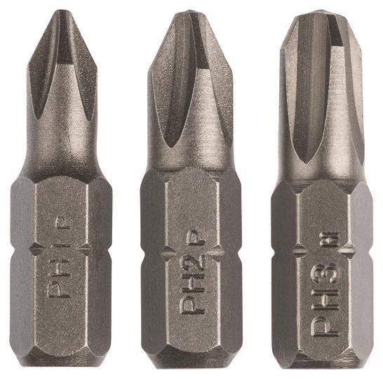 Набор бит Bosch PH1, PH2, PH3, 25мм