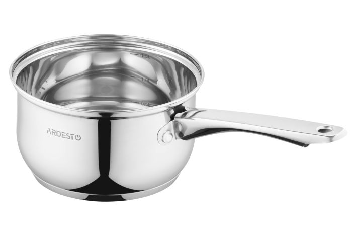 Ковш со стеклянной крышкой Ardesto Gemini Gourmet Spoleto, 1.6л, нержавеющая сталь