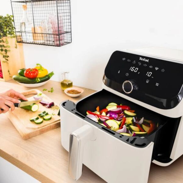 Мультипечь Tefal Easy Fry Mega, 1700Вт, чаша-7.5л, сенсорное управл., 8 программ, пластик, бежевый