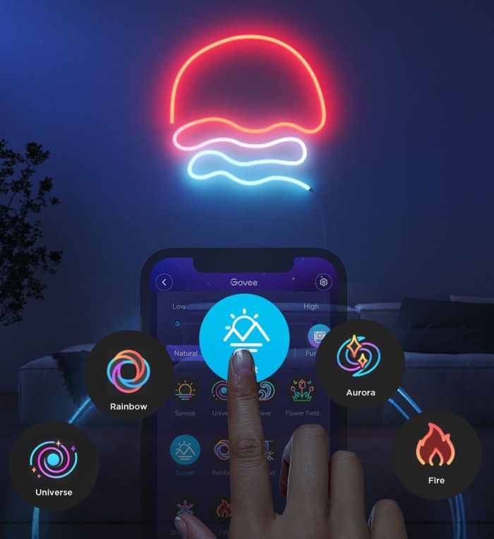 Лента светодиодная умная Govee H61D3 Neon Rope Light 2, 3м, RGBIC, WI-FI/Bluetooth, Белый