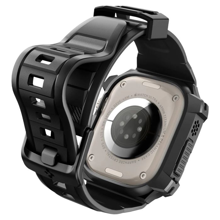 Чехол и ремешок 2в1 Spigen для Apple Watch Ultra 49mm, Rugged Armor Pro, Black