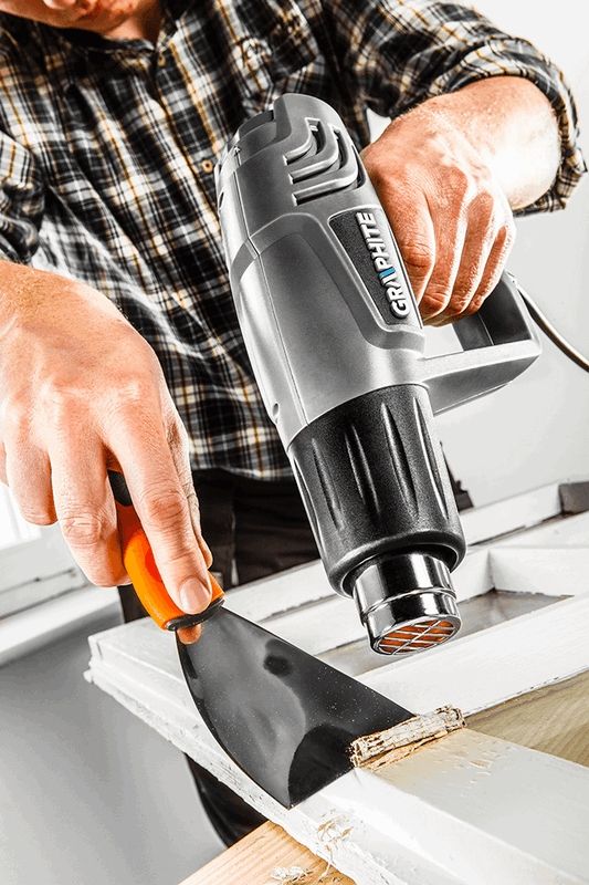 Фен будівельний GRAPHITE 2000Вт 80/600°С 350/550л/хв 0.9кг