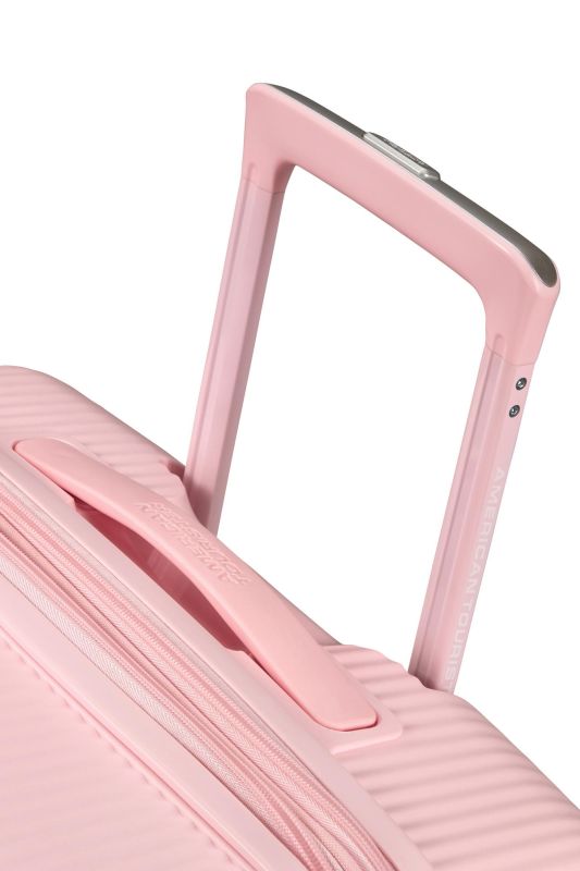 Чемодан American Tourister, Soundbox, полипропилен, средний, 67см, 71.5/81л, TSA, 4 колеса, EXP, пастельно-розовый