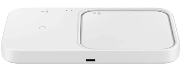 Зарядний пристрій бездротовий Samsung Duo 15Вт з блоком живлення, білий