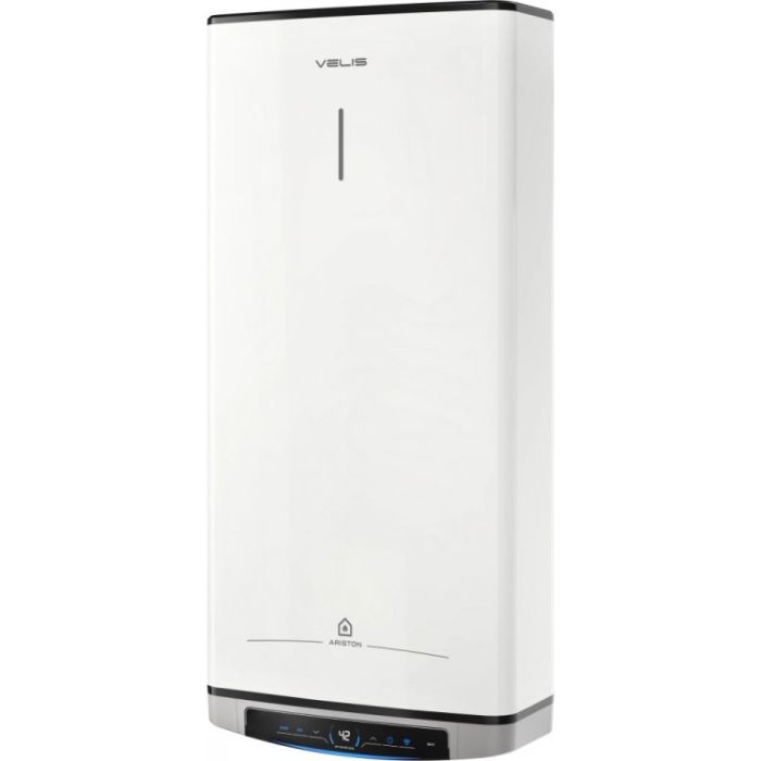 Водонагреватель электрический Ariston VELIS DUNE WIFI 100 EU плоский, слим, 100л, 2*1,5 кВт, эмал-ный нагр.эл., ун. монтаж, эл. упр-ние, B, Италия, белый