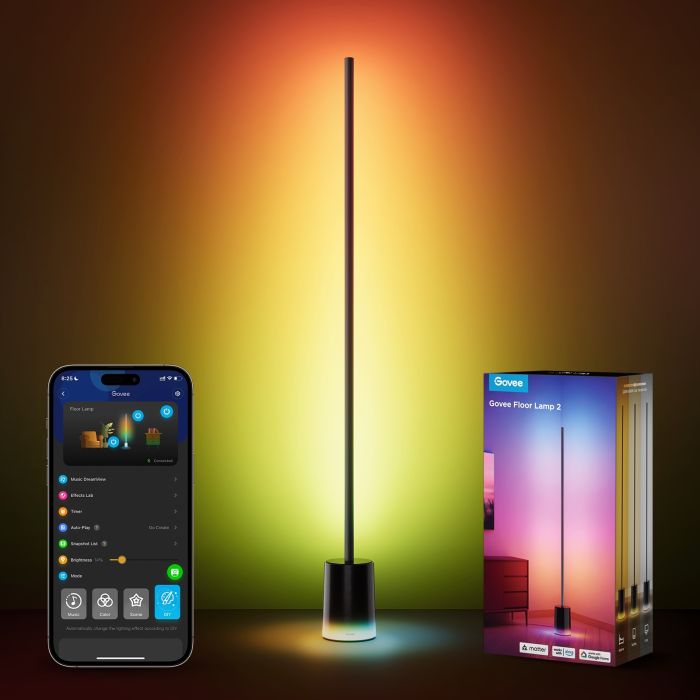 Торшер умный Govee H607C Floor Lamp 2, 1725Lm, RGBICWW, WI-FI/Bluetooth, черный