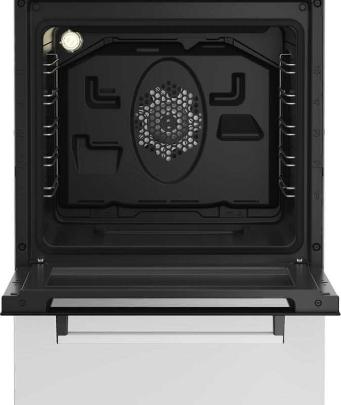 Плита Beko комбінована, 60л, 50x60см, дисплей, конвекція, чавун, білий