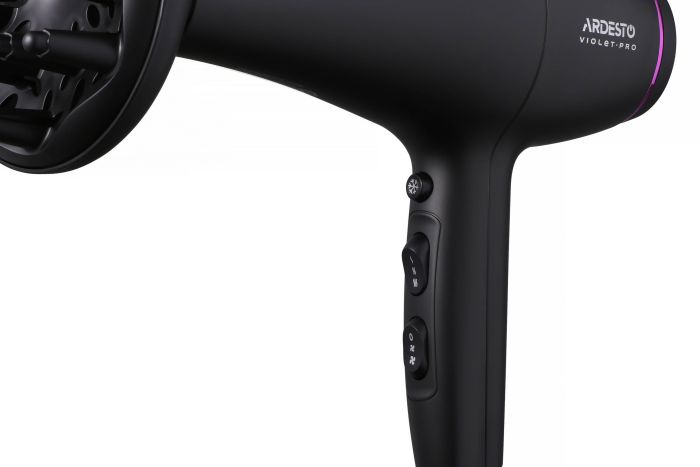 Фен Ardesto Violet PRO , 1850-2200Вт, 2 швидкості, 3темп.режима, дифузор, чорний ARDESTO HD-Y222PRO