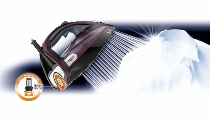 Утюг Tefal Ultimate Pure, 3000Вт, 350мл, паровой удар -240гр, постоянный пар - 55гр, керам. подошва, черно-фиолетовый