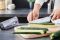 Кухонний ніж кухарський Tefal Eversharp, 16.5см, з чохол-точило нержавіюча сталь, пластик, чорний