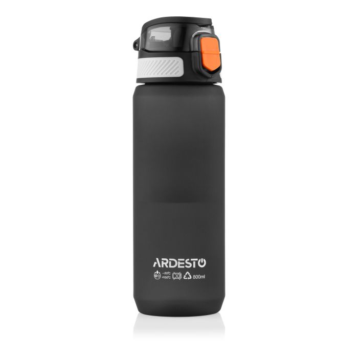 Пляшка для води Ardesto Matte 800мл, пластик, чорний