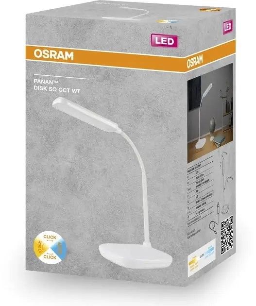 Лампа настільна Panan DISK SQ 12W 3000К 4000К 6500К  з димером білий