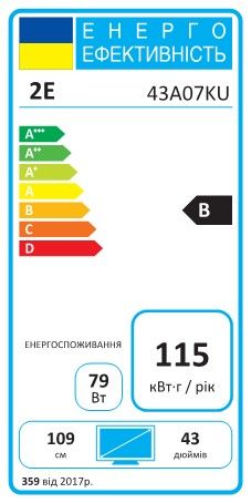 Телевизор 43" 2E LED 4K 60Hz Smart Google TV Black