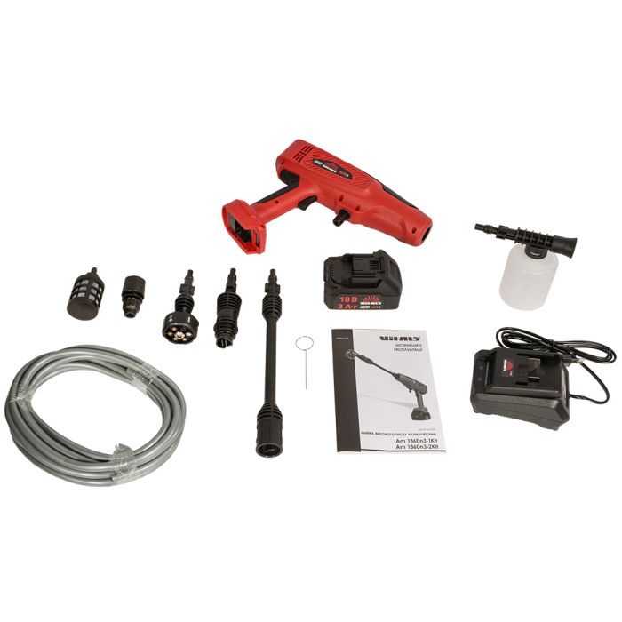 Минимойка высокого давления аккумуляторная Vitals Master Am 1860n3-1Kit 18В акб 3А·час 180л/ч 60Бар кейс 3кг