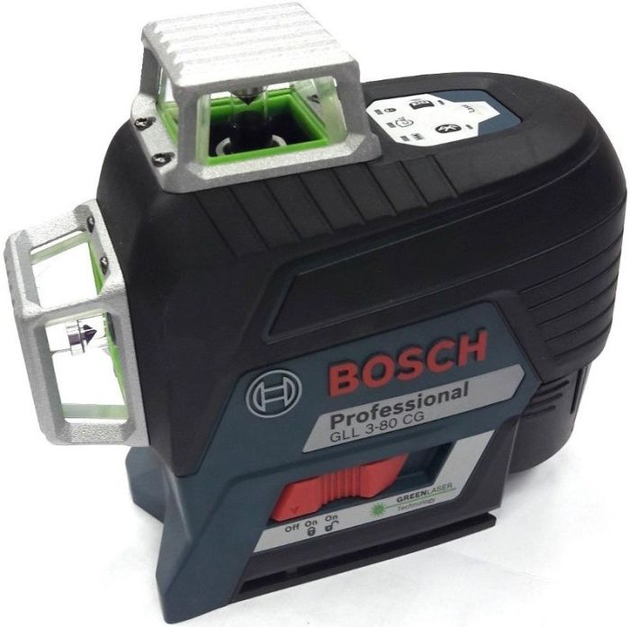 Нівелір лазерний Bosch Professional GLL 3-80 CG, до 30м з приймачем 120м, ±0.3мм/м, BM 1 + L-Boxx, 0.82кг