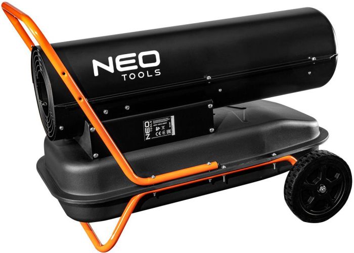Тепловая пушка дизель/керосин Neo Tools, прямого нагрева, 30кВт, 420м кв, 750м куб/ч, колеса, IPX4, чёрный