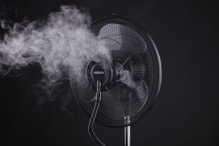 Вентилятор ARDESTO підлоговий, 47см, 100Вт, пульт ДК, дисплей, зі зволоженням, чорно-бронзовий