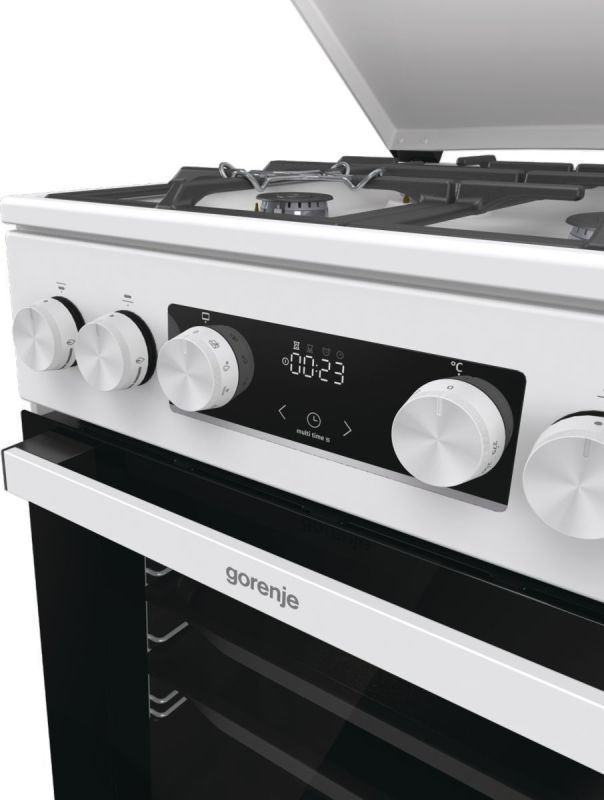 Плита Gorenje комби, 70л, 50x60см, IconLed, чугун, с крышкой, белый