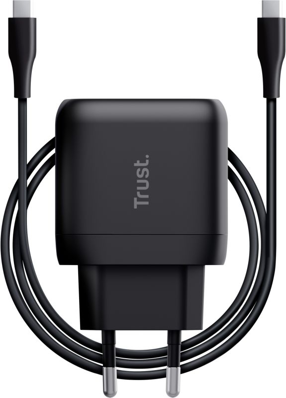 Зарядное устройство сетевое Trust Maxo 45Вт, USB-C PD, черный