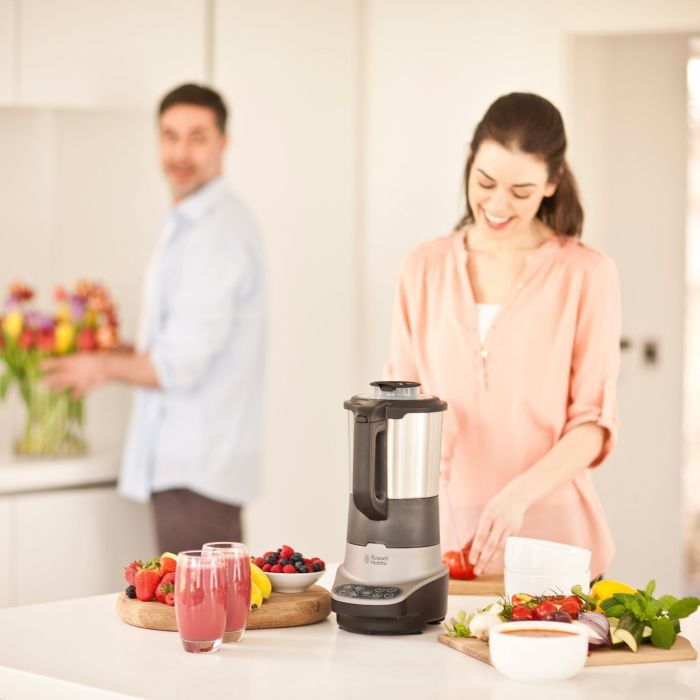 Суповарка-блендер Russell Hobbs 1200Вт, чаша-1,75л, механічне керування, 8 авто. програм, нержав.сталь, платик, сіро-чорний
