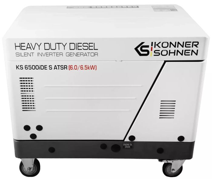 Генератор дизельний інверторний Konner&Sohnen KS 6500iDE S ATSR у шумозахисному кожусі 230В, 6.0-6.5кВт, електростартер, 119кг
