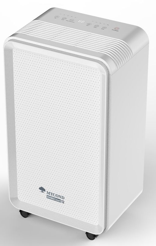 Осушувач повітря MYCOND ROOMER SMART 12, 12л.на добу, 25м.кв  , 120м3/год, 190Вт, дисплей, ел.кер-ня, іонізація, Wi-Fi, таймер, авто вимк., білий