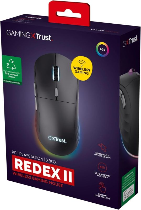 Мышь Trust GXT 926 REDEX II, WL/USB-A/USB-C, черный